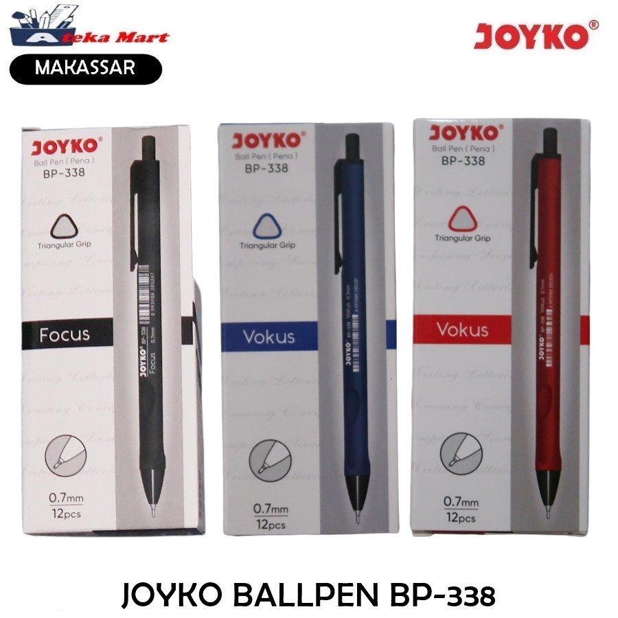 

[BOX/12PCS] JOYKO PEN CETEK MURAH BP-338 FOKUS