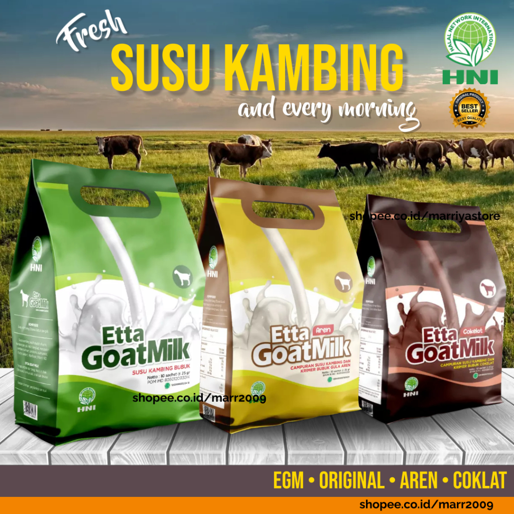 

Etta GoatMilk HPAI - Susu Bubuk Kambing Ettawa Original - HNI HPAI