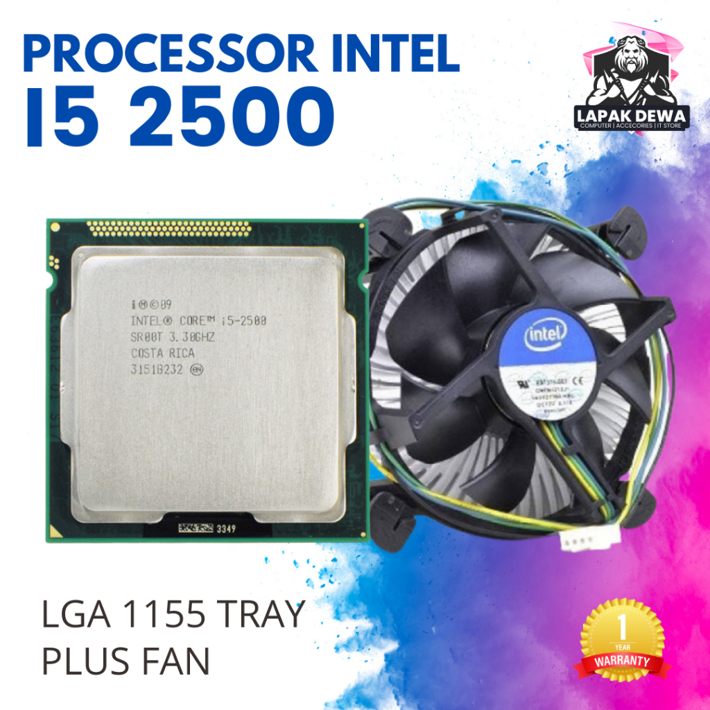 Processor Intel I5 2400 2500 Tray + Fan Prosesor Lga 1155 Garansi 1th