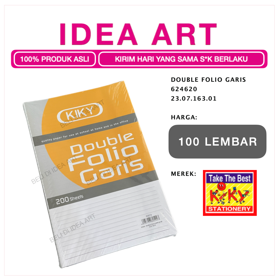 

Kertas Double Folio Garis KIKY AA624620 Ecer Grosir isi 100 Lembar