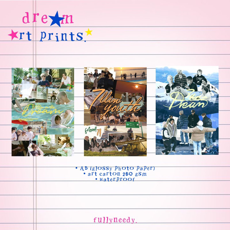 (ready) nct dream art print for wall decor