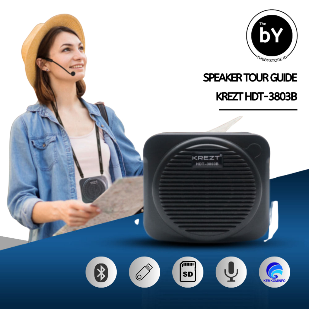 Speaker Tour Guide Waistband KREZT HDT-3803B Speaker Bluetooth