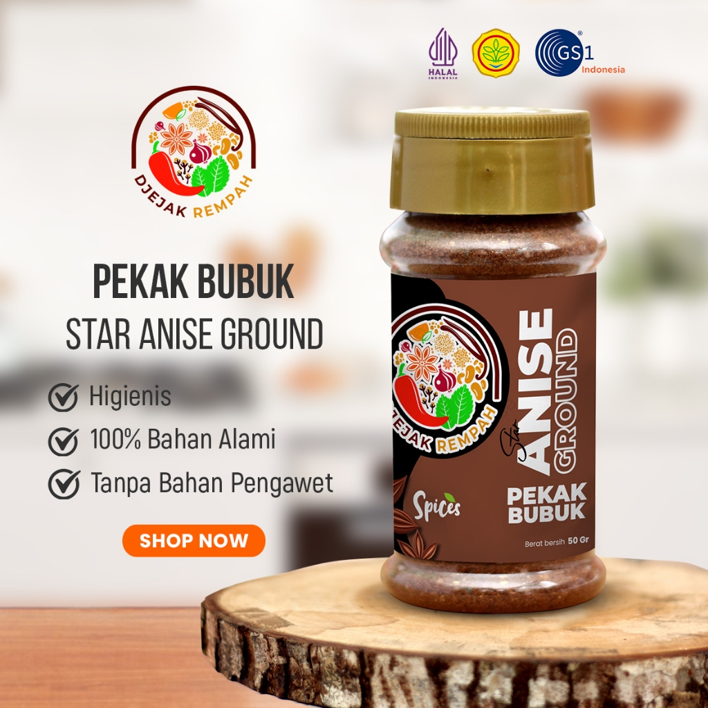 

Bunga Lawang Pekak Bubuk 50 Gram Star Anise Ground Rempah Bubuk Bumbu Dapur Masakan Asli Berkualitas
