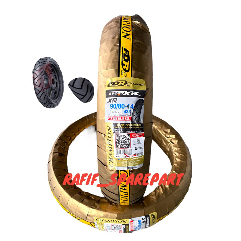 BAN FDR COMPOUND SPORT XR RING 14 UKURAN 90/80-14 BAN FDR SOFT COMPOUND SPORT XR 90 80 14 MATIC RING