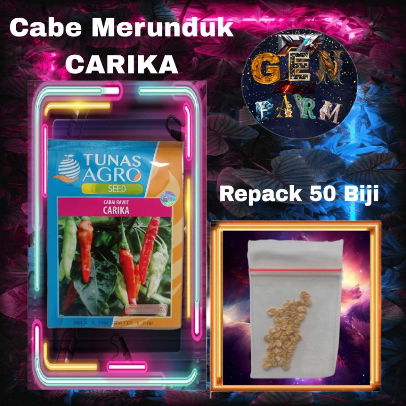 Benih Cabe Rawit Carika Benih Cabai Bibit Cabe Rawit Carika Cabe Rawit Merunduk Putih Repack 50 Biji