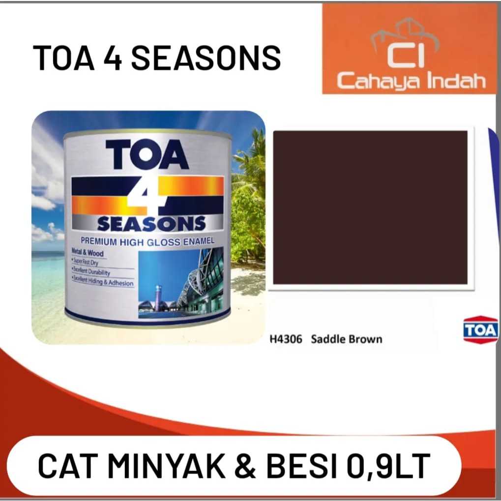 

CAT MINYAK KAYU&BESI TOA 4 SEASON PREMIUM HIGH GLOSS ENAMEL"H4306"Saddle Brown