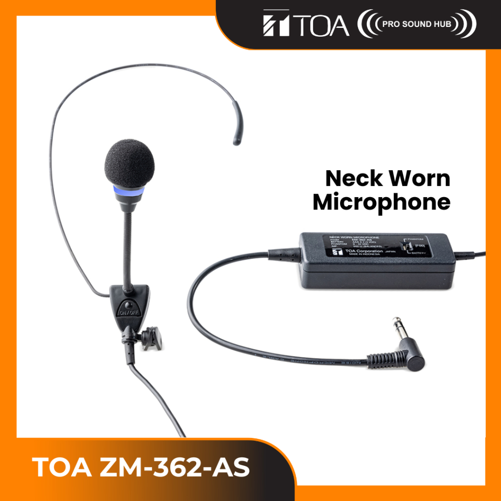 TOA ZM-362-AS ZM362 AS ZM362AS Mic Neckworn Microphone Imam Leher Bando Headset Headworn Masjid Mush