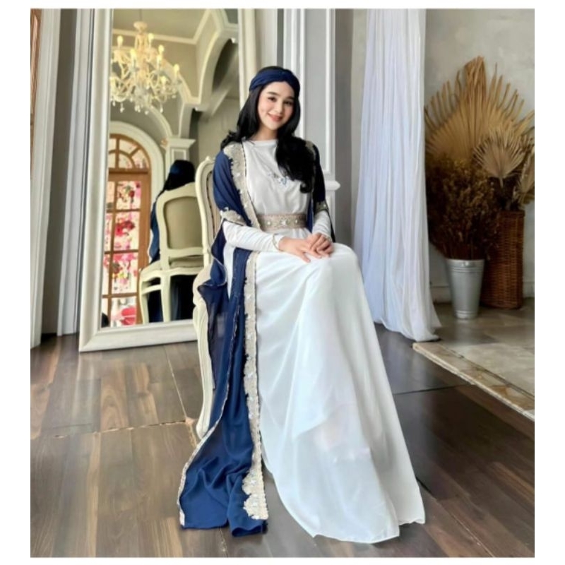 kaftan lebaran terbaru bahan ceruty babydoll +free maset,ciput dan ikat pinggang