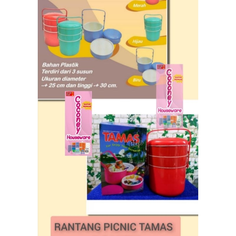 Rantang Piknik Tamas / Rantang Plastik / Tempat Serbaguna