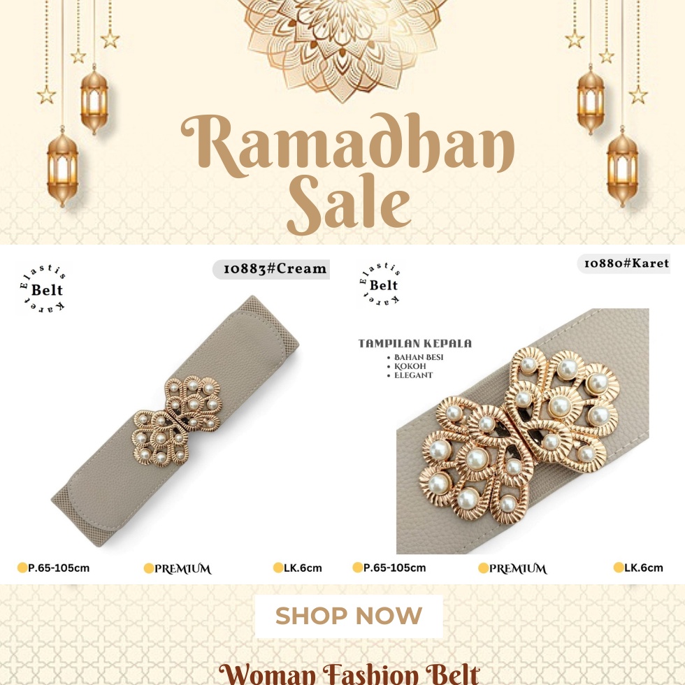 BELTSHOP Tali Pinggang Wanita Import Belt Karet Elastis Sabuk Dress 188 ART H3A2