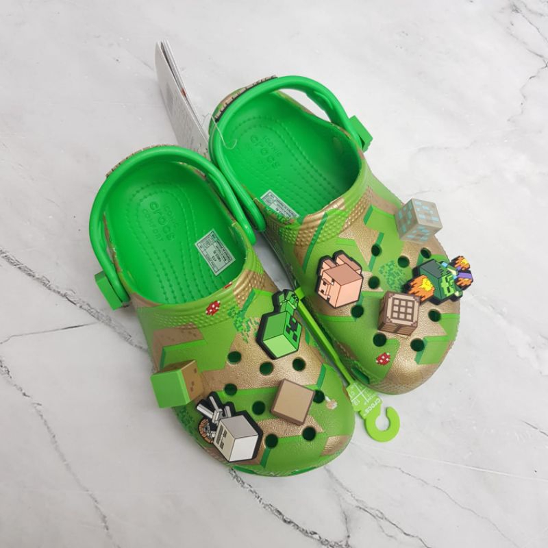 Crocs Minecraft original free jibbitz sendal anak cowok pria