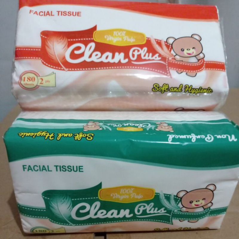 TISSUE CLEAN PLUS 2 PLY, TISSUE CLEAN PLUS, TISSUE MURAH, TISSUE CLEAN PLUS 180 SHEET