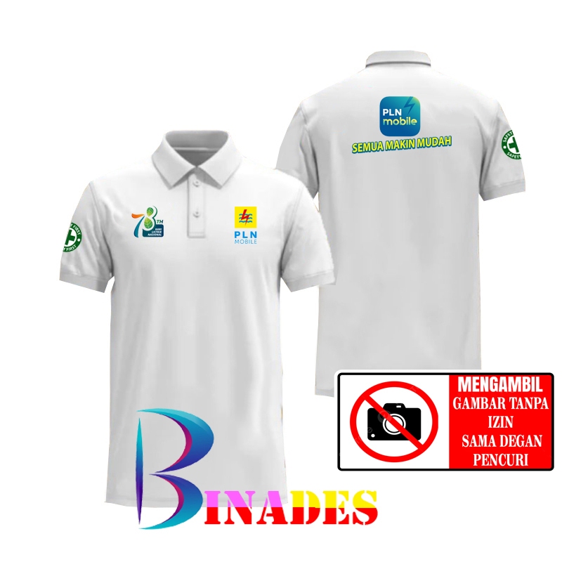 JUAL Baju Kaos Kerah Model Polo PLN MOBILE 78th SEMUA SEMAKIN MUDAH BINADES
