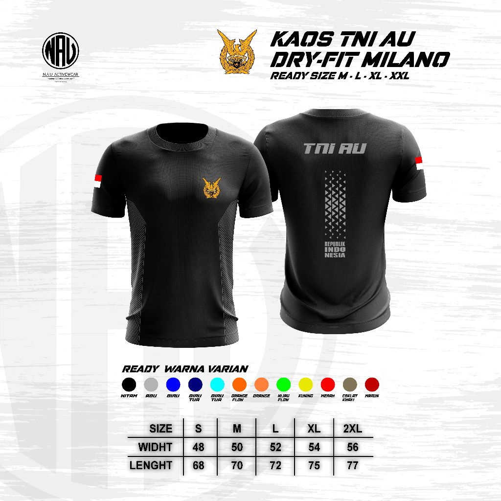 Kaos TNI AU - Kaos Jersey TNI AU - Kaos DryFit TNI AU
