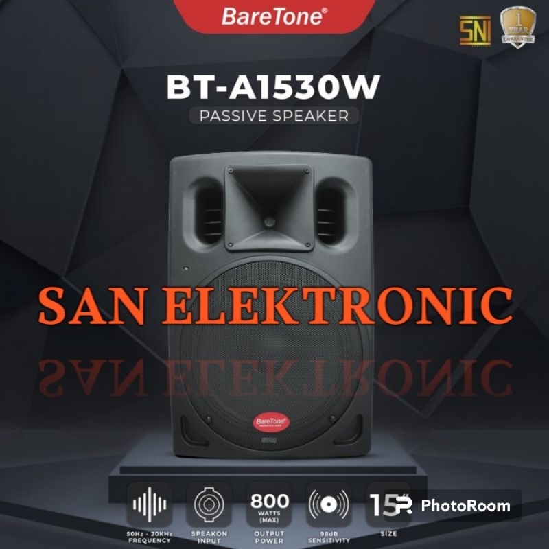 Speaker Pasif BareTone BT A 1530W - 15 Inch 800 Watt BareTone BT A1530W