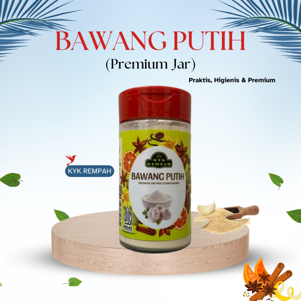 

Bawang Putih Bubuk Premium JAR | Garlic Powder | Bumbu Dapur Praktis | KYK Rempah