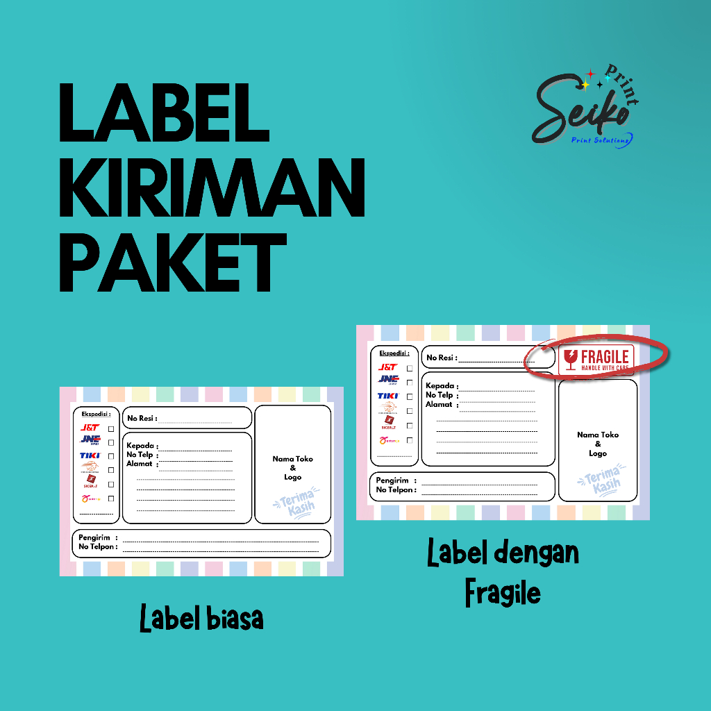 

[Seikoprint] - Label Kiriman Paket - NO FRAGILE