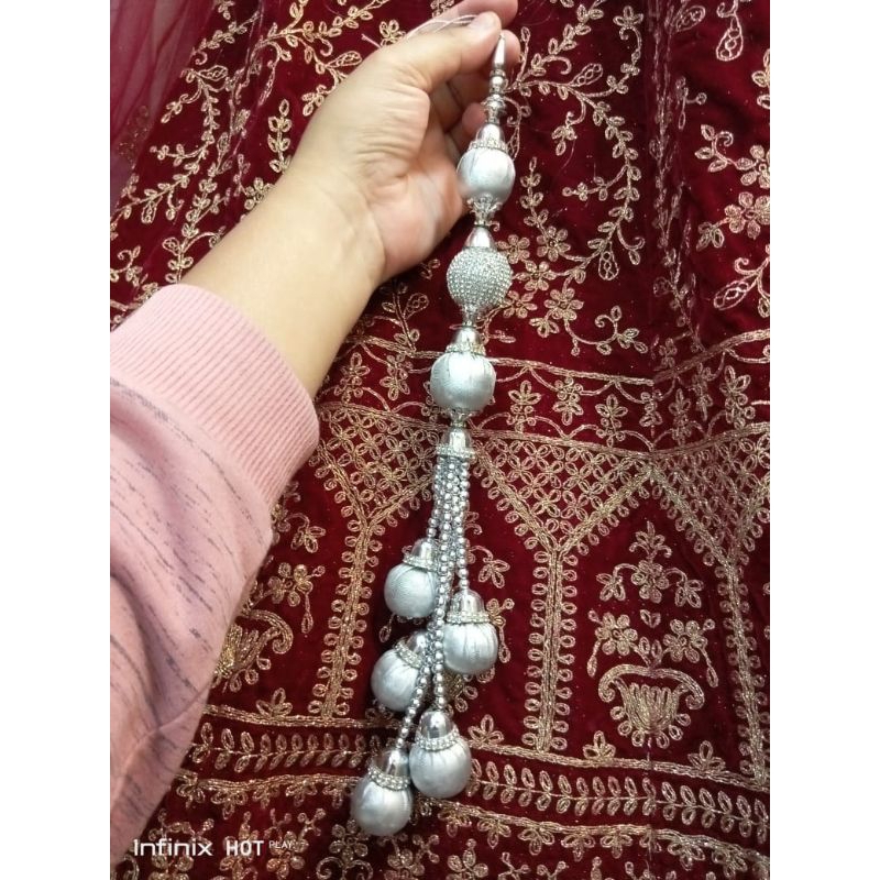 #TjM209 Satuan Kalira Latkan Super Jumbo hiasan gelang lehenga baju India aksesoris silver perak gan