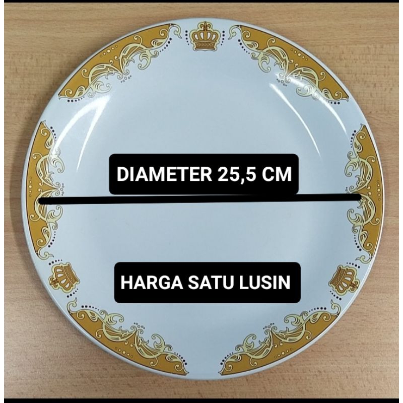 PIRING KERAMIK MAHKOTA 10 INC DIAMETER 25,5 CM MODEL CEPER HARGA 1 LUSIN