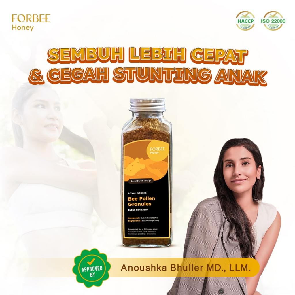 

Bee Pollen Forbee Honey 250g | Suplemen Kesehatan & Kecantikan | Multivitamin Kaya Nutrisi, 250 Zat Aktif & 18 Asam Amino