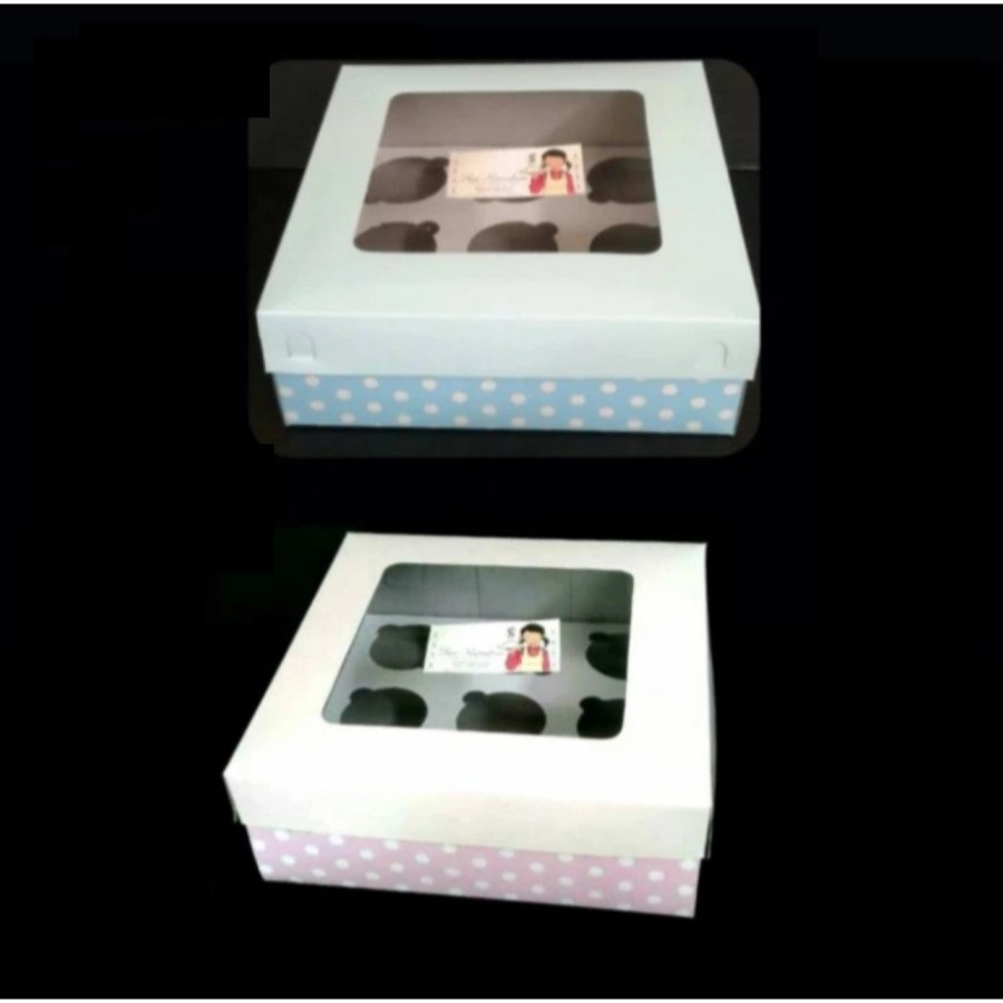 

( 5pcs ) Box Kotak Duplex Sekat Isi 9 Dus Hampers Kemasan Tempat Kue Cup Cake Insert 25 x 25 x 9 Cm