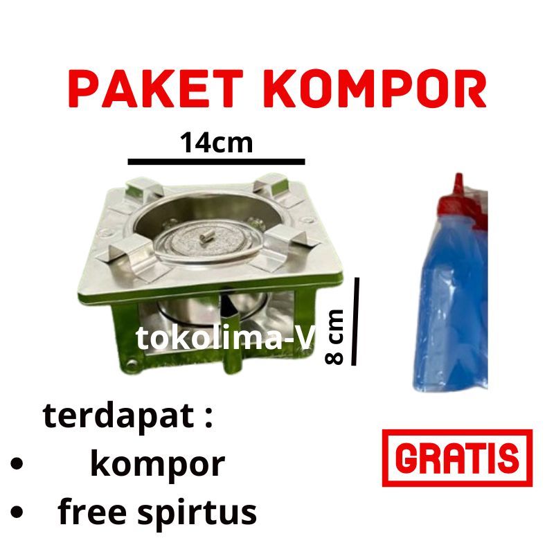 Kompor Spirtus Bonus 1 Botol Spirtus | Kompor Mini Portable Camping Masak Masakan Anak Bonus spirtus
