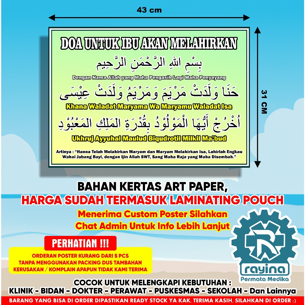 Poster Doa untuk Ibu akan Melahirkan