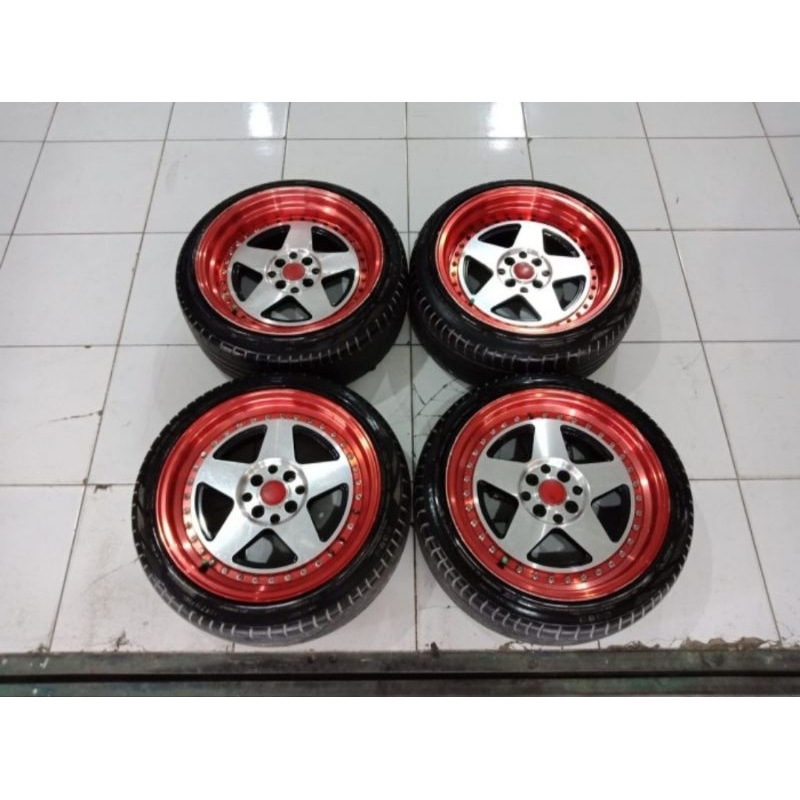 Velg Seken Jf Luxury Ring 17 Celong Baut 4 + Ban Cocok Untuk Mobil Xenia Lancer Galant Accord Cielo 