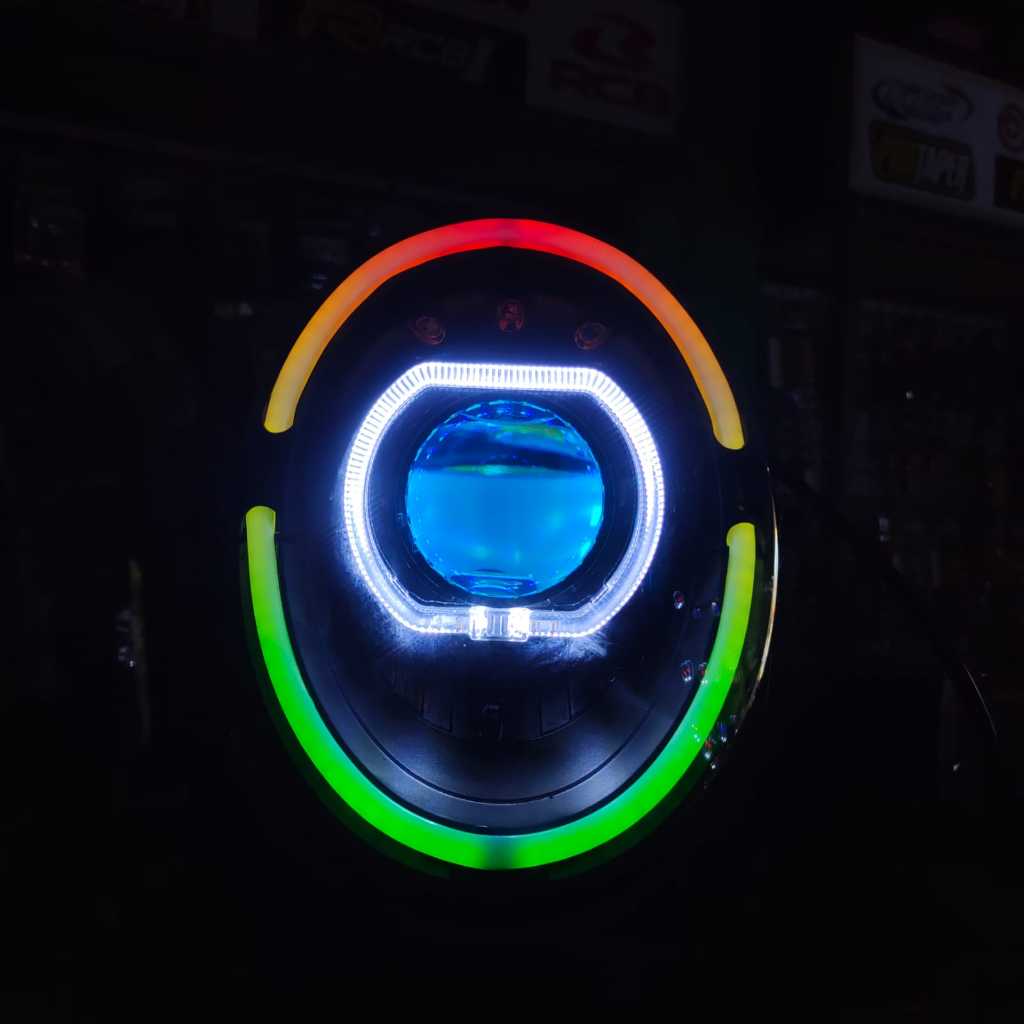 REFLEKTOR SCOOPY BILED 2017-2019 PROJECTOR BILED AES EXSPERIENCE 60 WATT LENGKAP SAKLAR VIXION PNP