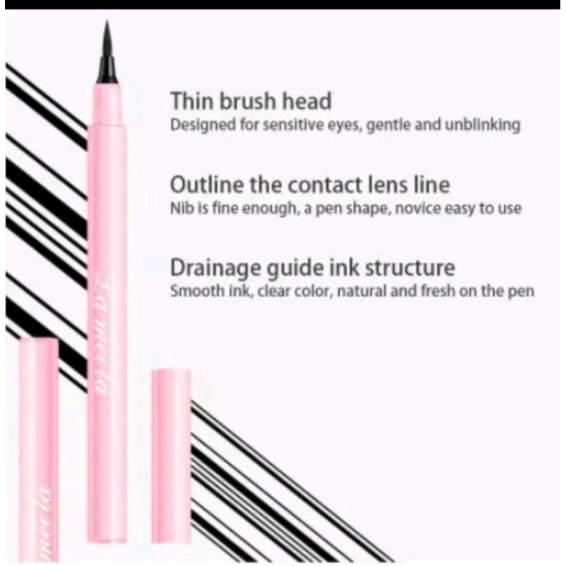 0LAMEILA 775 808 EYELINER BLACK WATERPROOF & LONG LASTING / EYELINER PENSIL CAIR PROFESIONAL WARNA H