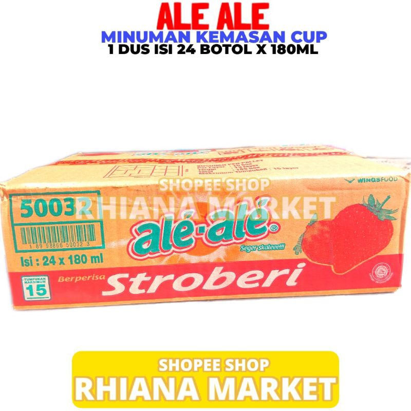 

Ale Ale Minuman Rasa Stroberi 1 Dus Isi 24 Cup 180ml