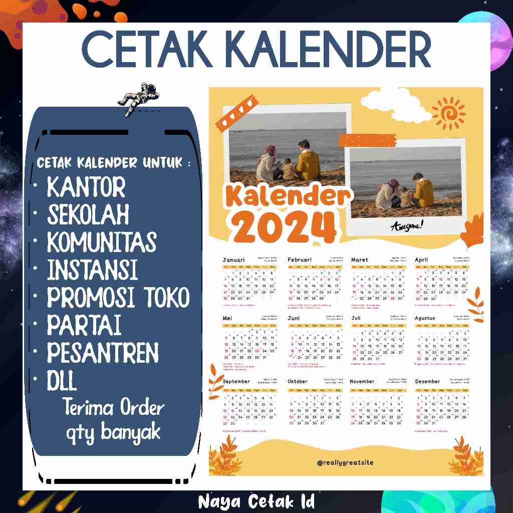 

Cetak Kalender custome dinding uk. 32 x 48 cm