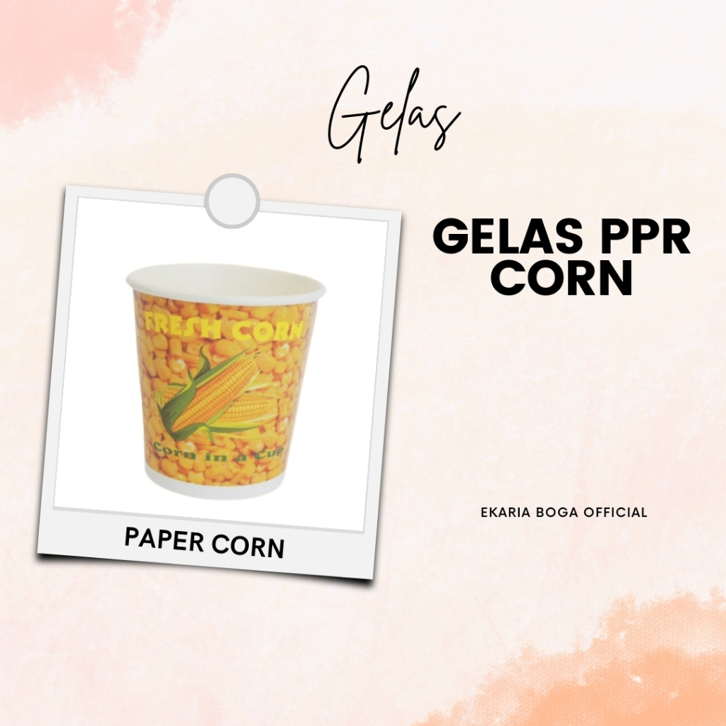 GELAS | CUP KERTAS | PAPERCUP | PAPER HOT CUP  MOTIF JAGUNG | PAPER CUP JASUKE | GELAS 6.5 OZ PPR CO