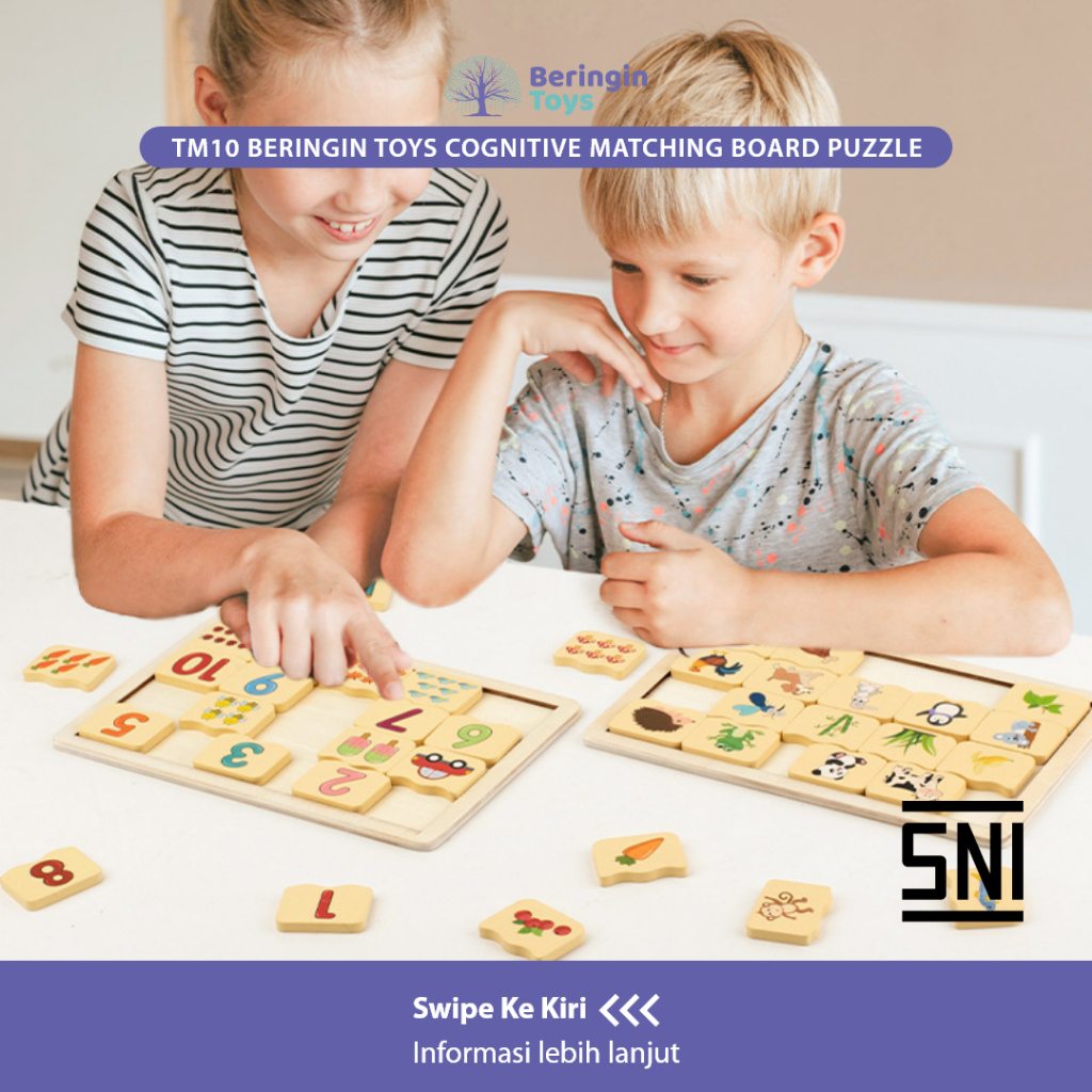 Beringin Toys- Cognitive Matching Board Puzzle / Mainan Edukasi Puzzle Kayu / Mainan Kognitif Anak