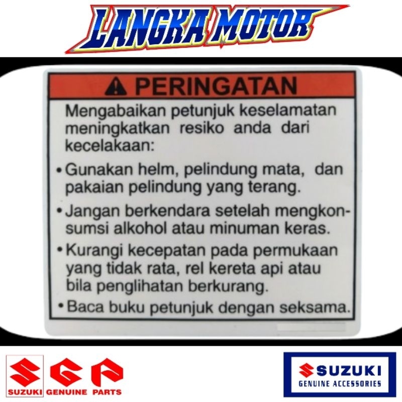 ORI SGP Stiker Peringatan Suzuki Titan Smash Shooter Arashi Axelo Thunder Inazuma