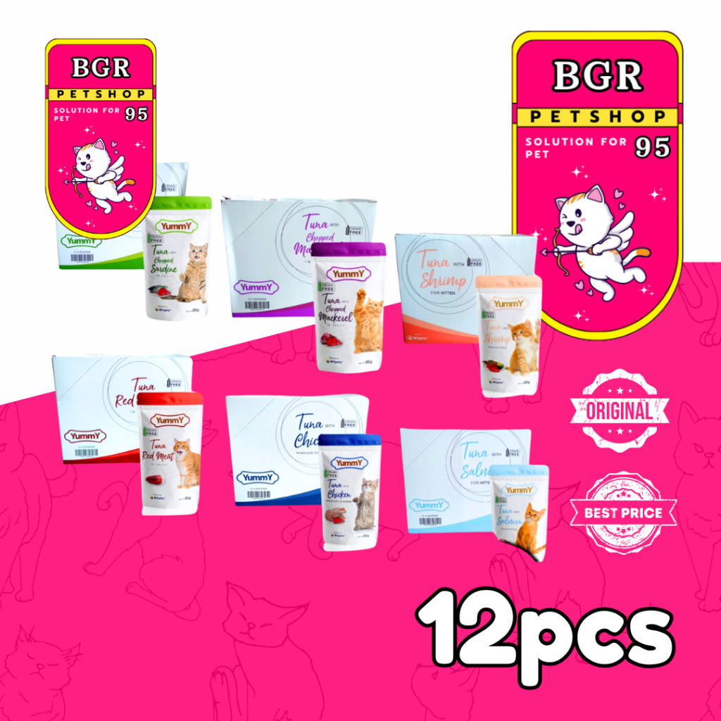 Yummy cat pouch 1 DUS ( isi 12 ) yummy cat wet food