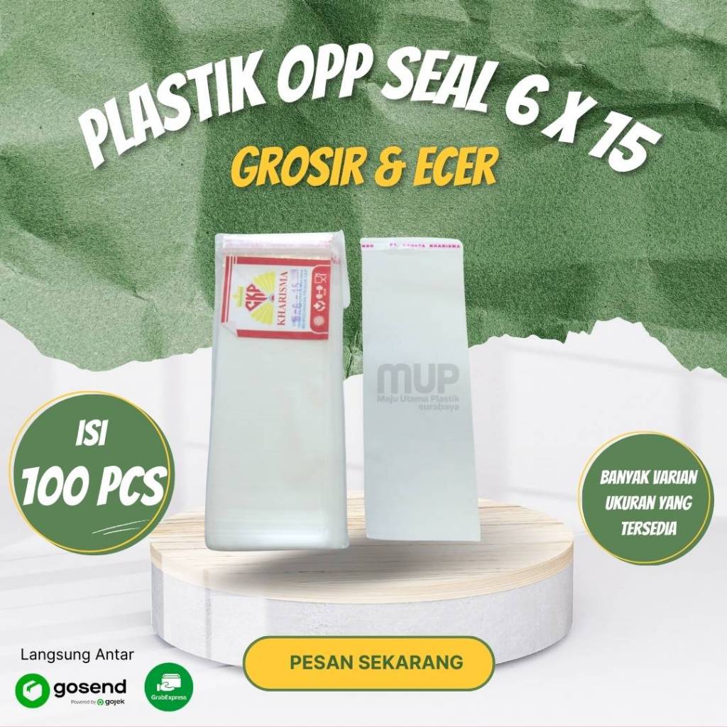 

(100 pcs) Plastik OPP Seal 6x15/7x15/8x15/9x15/10x15/Plastik Lem//TOKO MAJU UTAMA PLASTIK