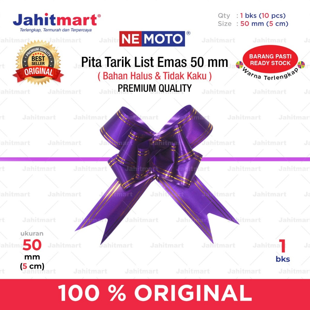 

Pita Tarik List Emas 50 mm (5 cm)