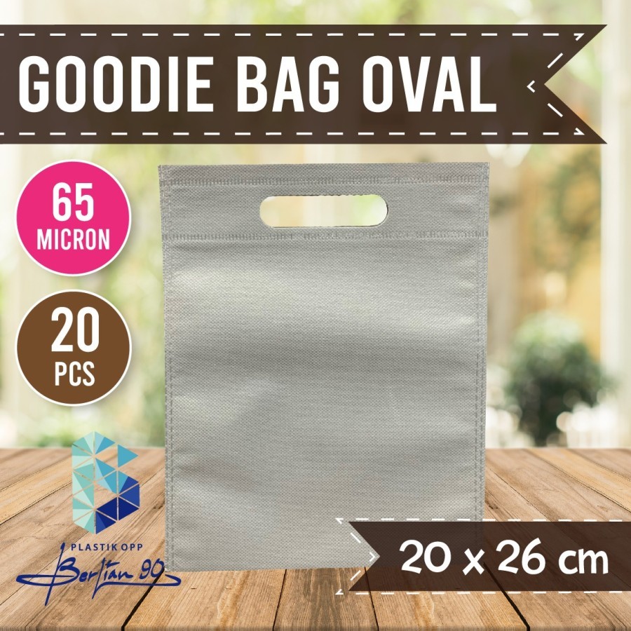 

Goodie Bag Oval 20x26 Spunbond Tas Kain Polos Totebag Kantong Souvenir