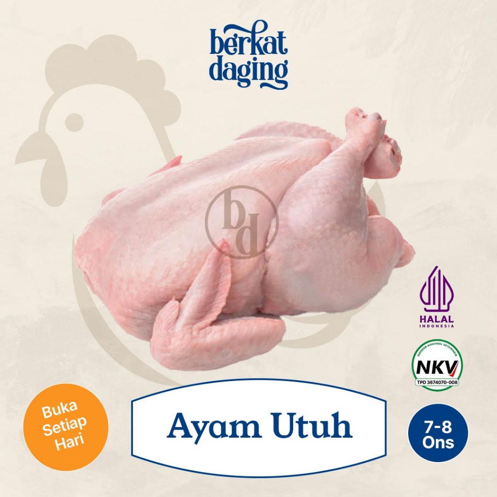 

Ayam Potong Broiler - 1 Ekor Karkas Boiler Negri NKV Premium - Berkat Daging