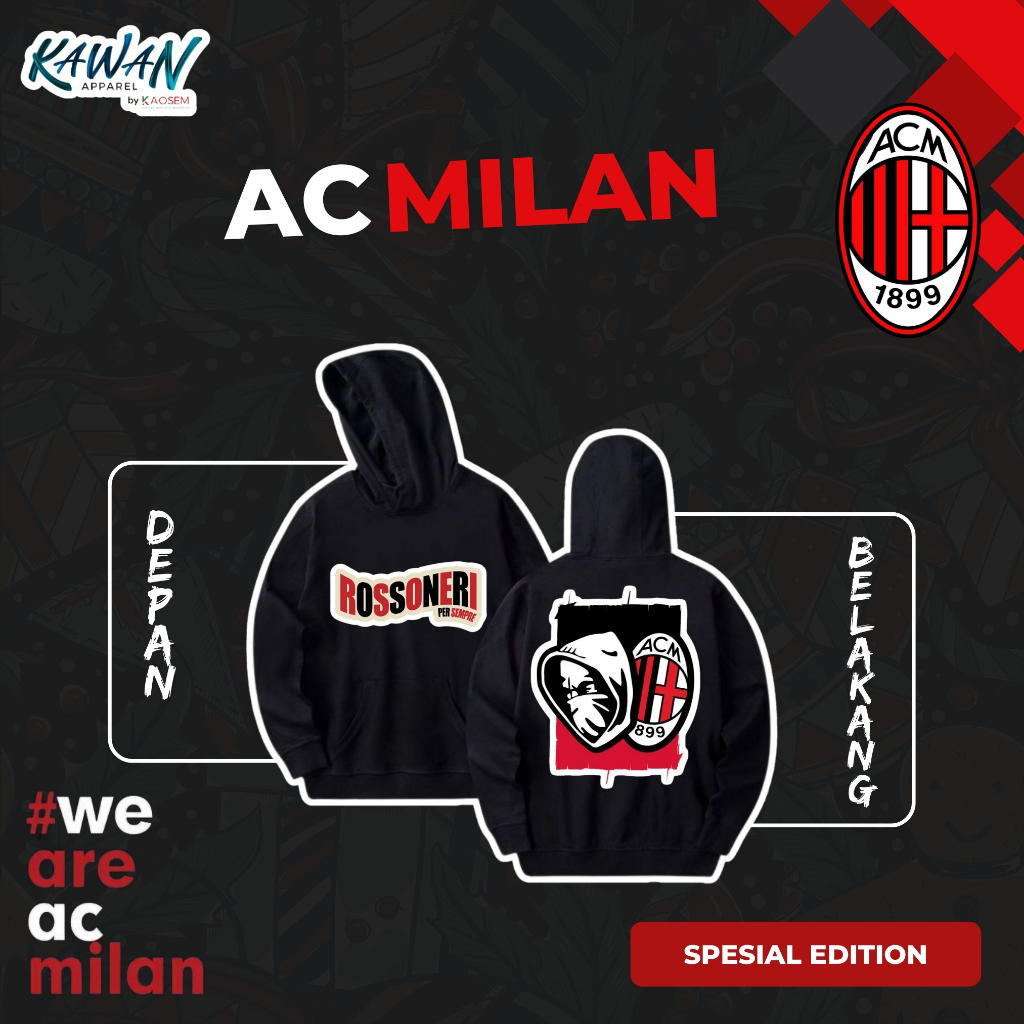 Hoodie AC Milan/Hoodie Sepak Bola/AC Milan/Forza Milan