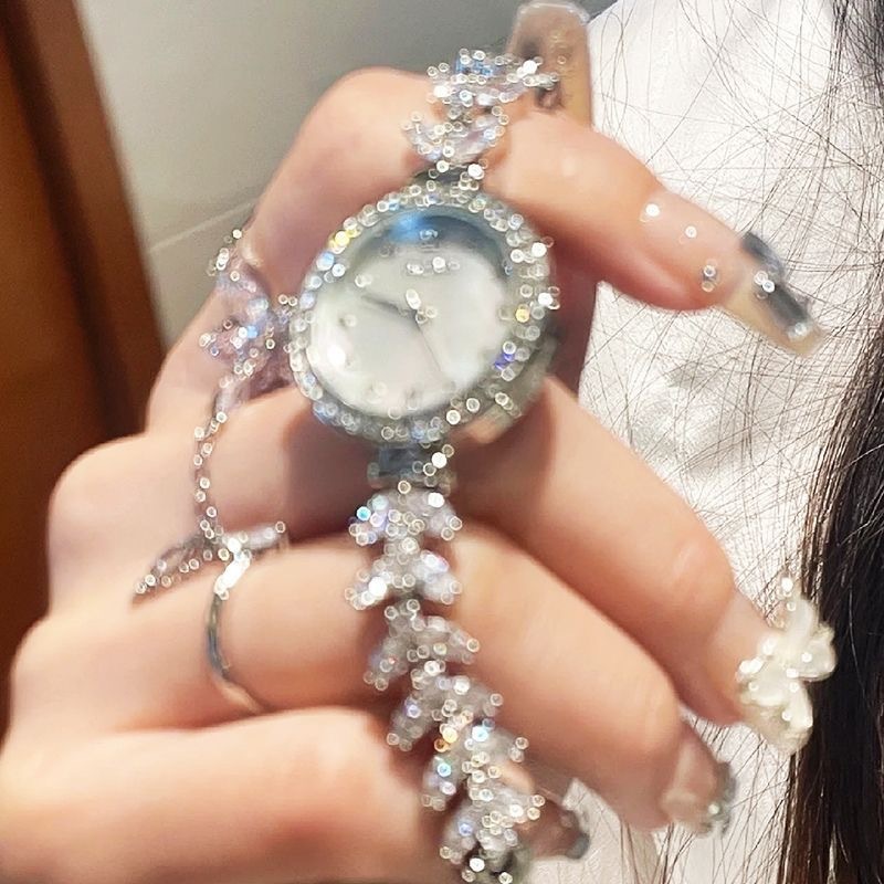 Jam Tangan Wanita Analog Asli Jam Tangan Kuarsa Little Mermaid Tail Jam Tangan Kuarsa Wanita Berlian