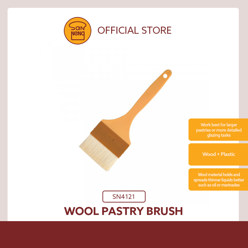 SN4121 Wool Pastry Brush Plastic Handle Merk SANNENG