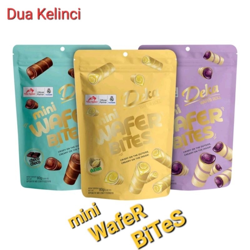 

Promo Beli 3 Gratis 1 Deka Mini Wafer Bites 72gr Dua Kelinci Wafer Bites