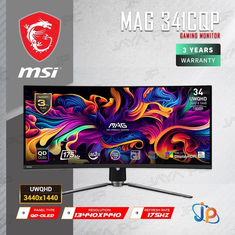 Monitor MSI LED MAG 341CQP QD-OLED - Curved UWQHD 34" Inch