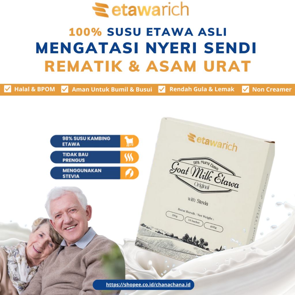 

Etawarich Susu Etawa Menjaga Kesehatan Tulang dan Asam Urat Mengandung Bahan-Bahan Alami Halal