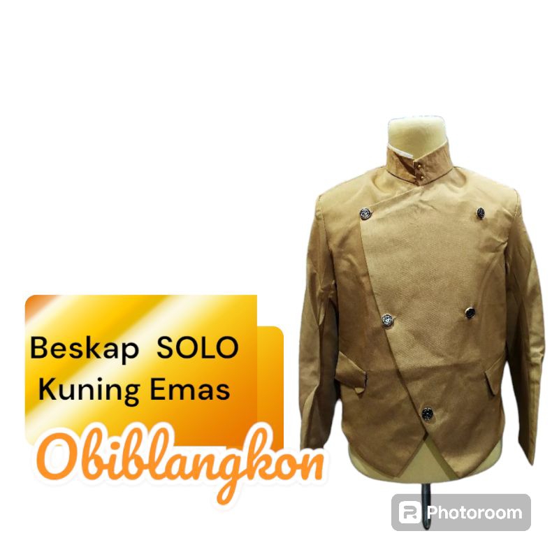 Beskap Solo Warna Polos Gold Coklat Hijau Biru