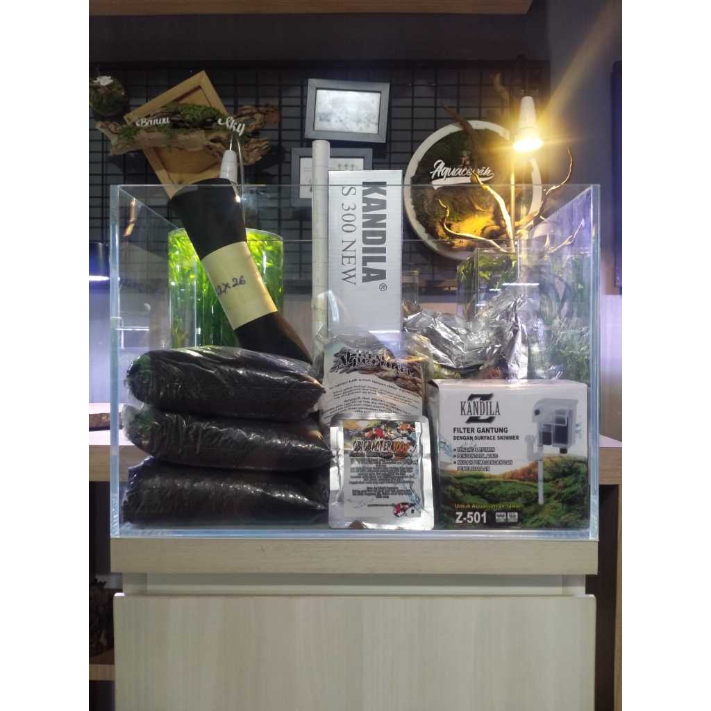 VIVARIA OPTIC CLEAR 36CM PAKET LENGKAP AQUASCAPE