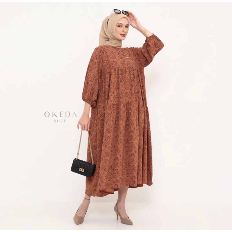 OkedaShop - QLOUDI LA MIDI - Midi Dress Wanita