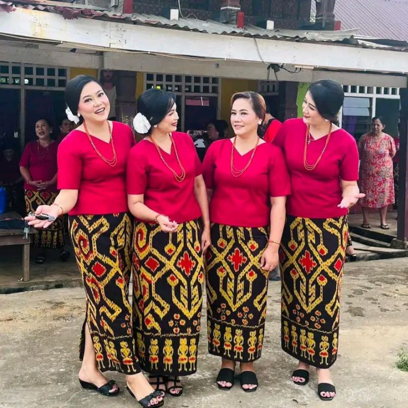 baju set adat toraja wanita - baju tenun wanita dewasa - kain tenun blanket jepara